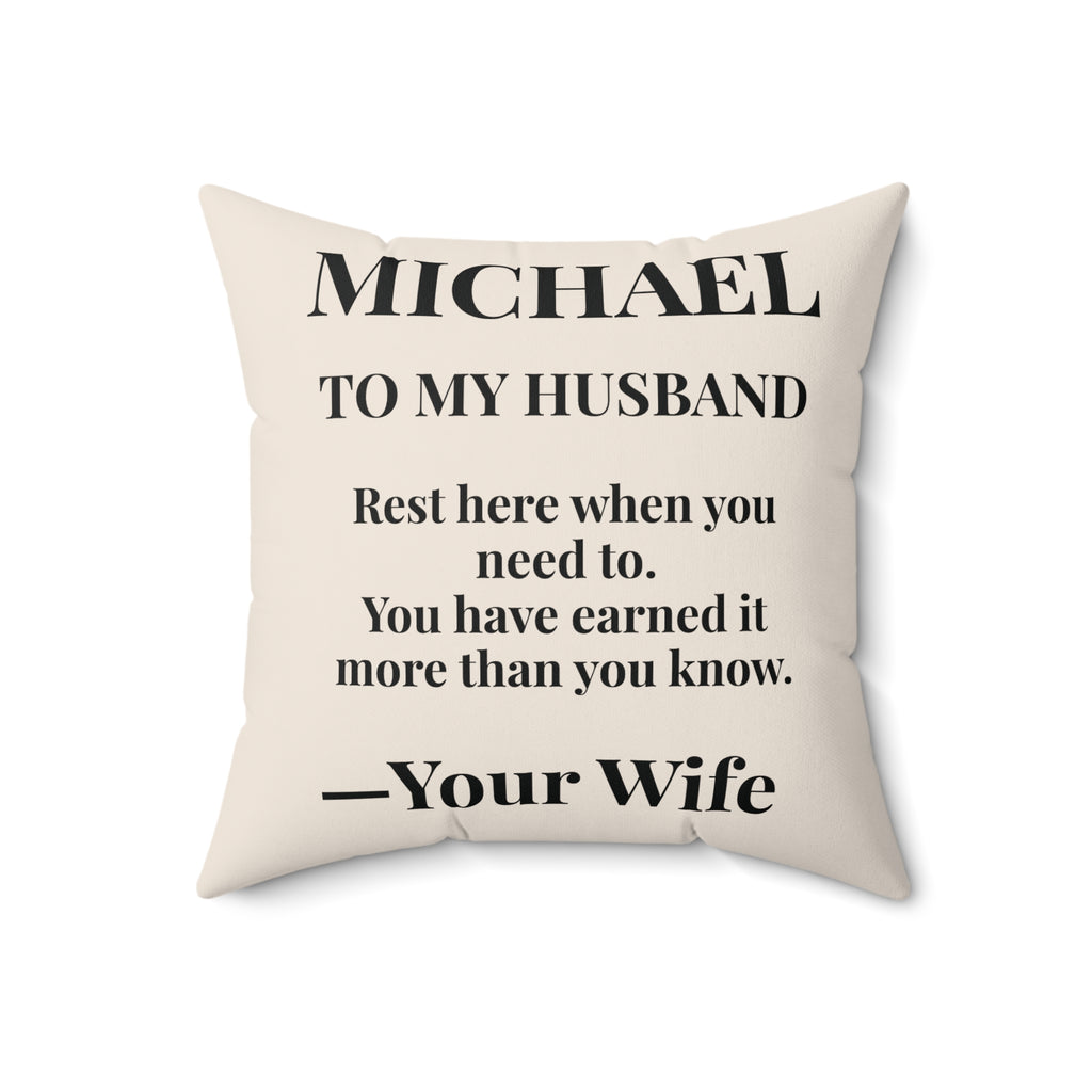 To My Husband keepsake pillow, product view