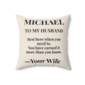 To My Husband keepsake pillow, product view