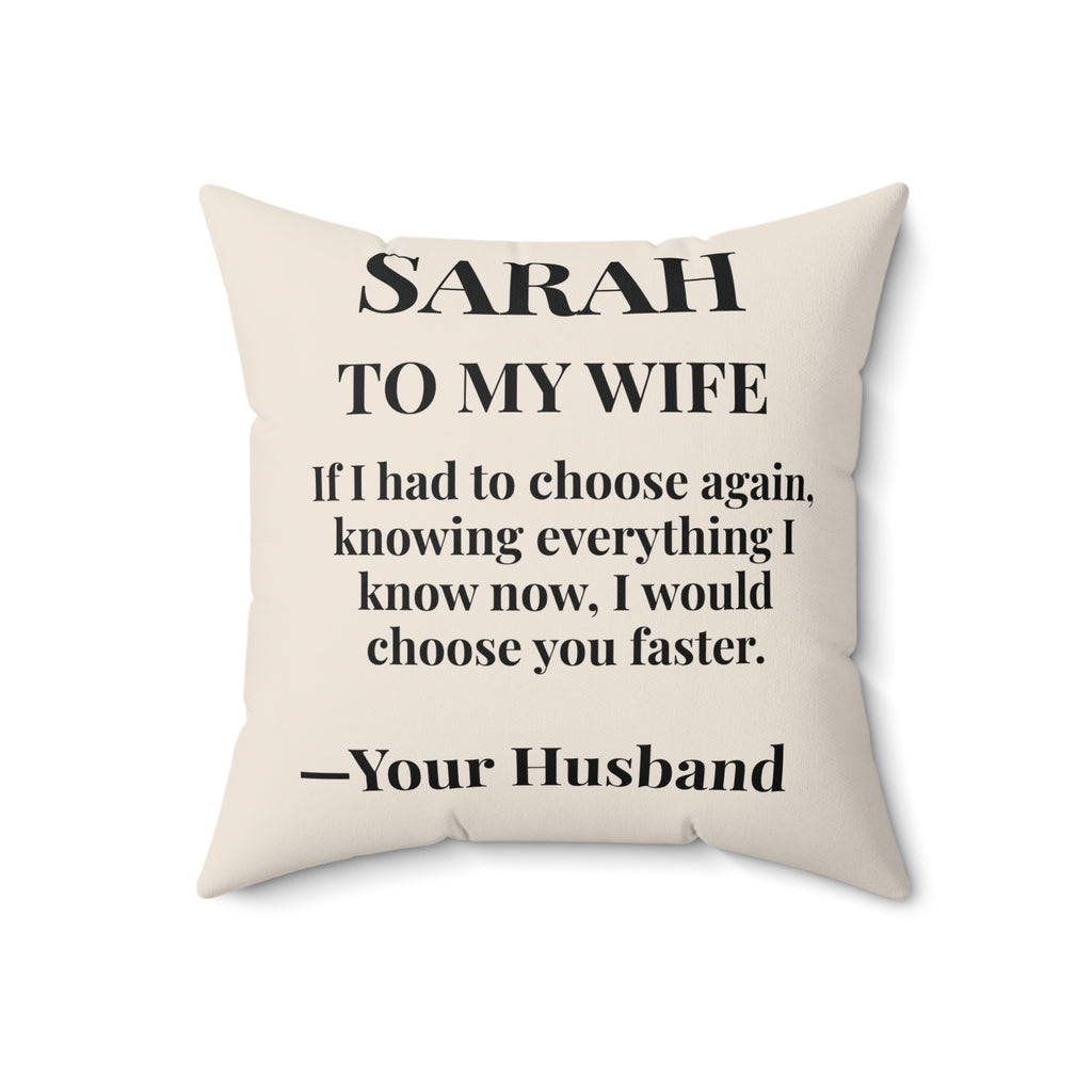 To My Wife keepsake pillow, product view