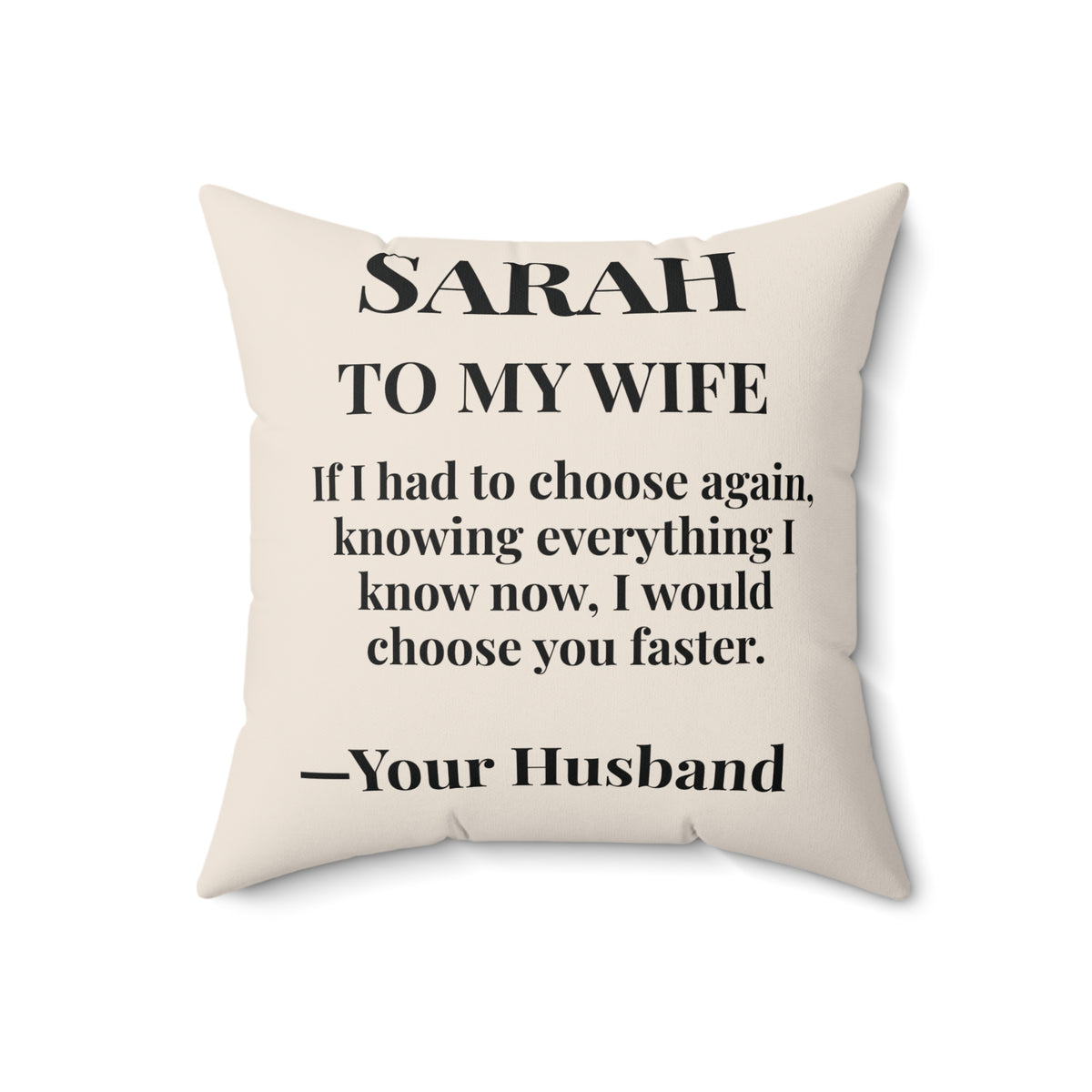 To My Wife keepsake pillow, product view