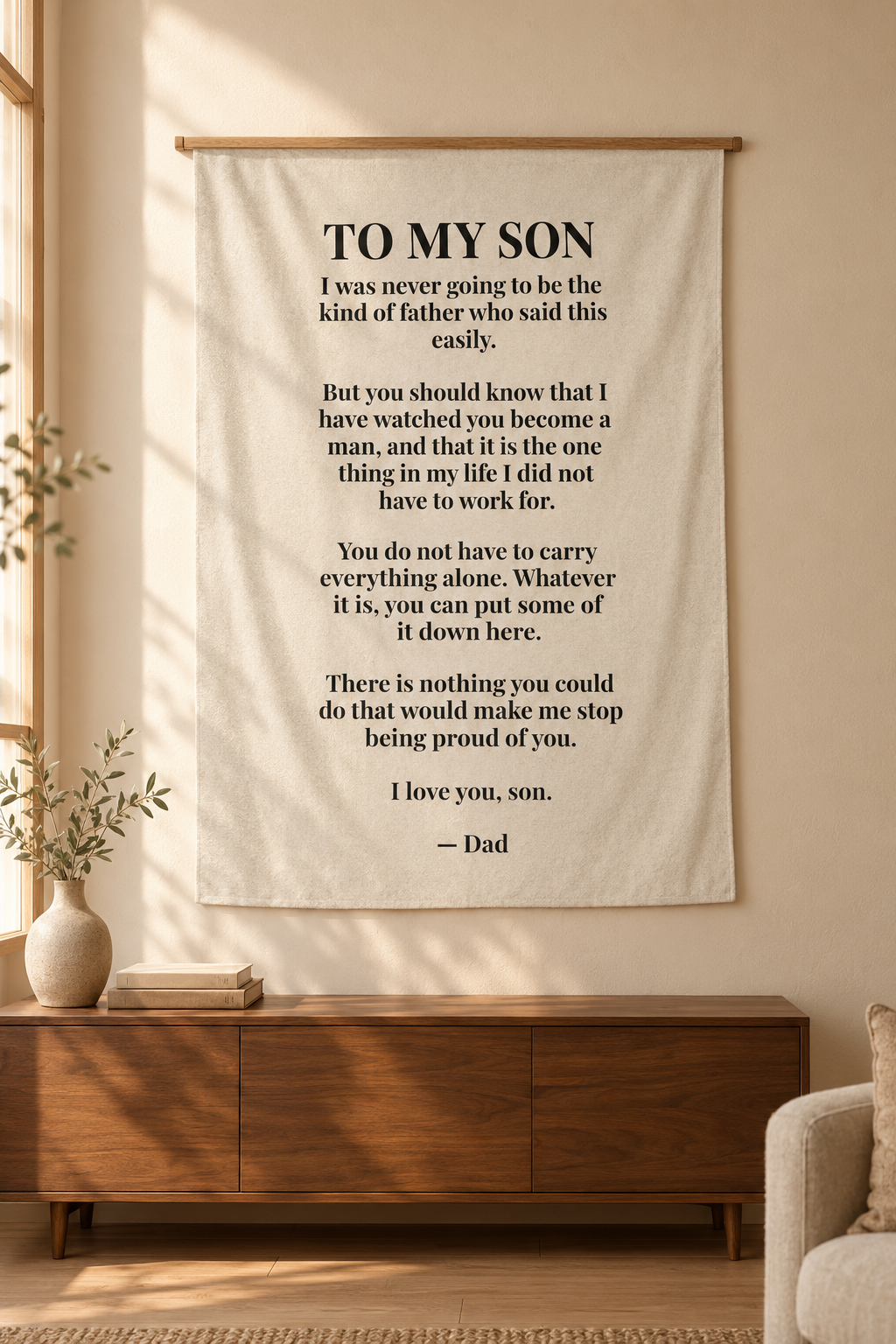 To My Son Blanket from Dad — Personalized Keepsake Velveteen Throw