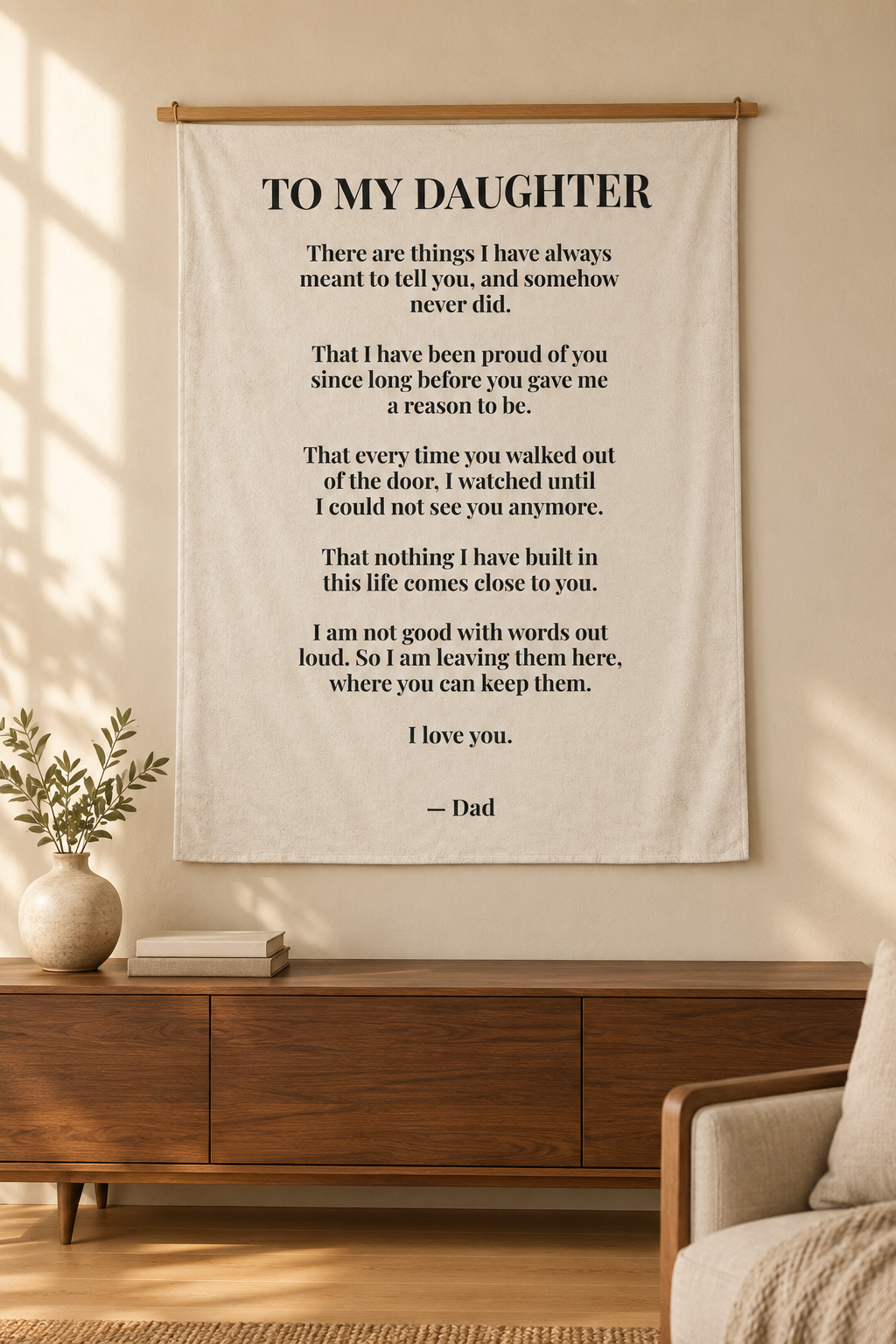 To My Daughter Blanket from Dad — Personalized Keepsake Velveteen Throw