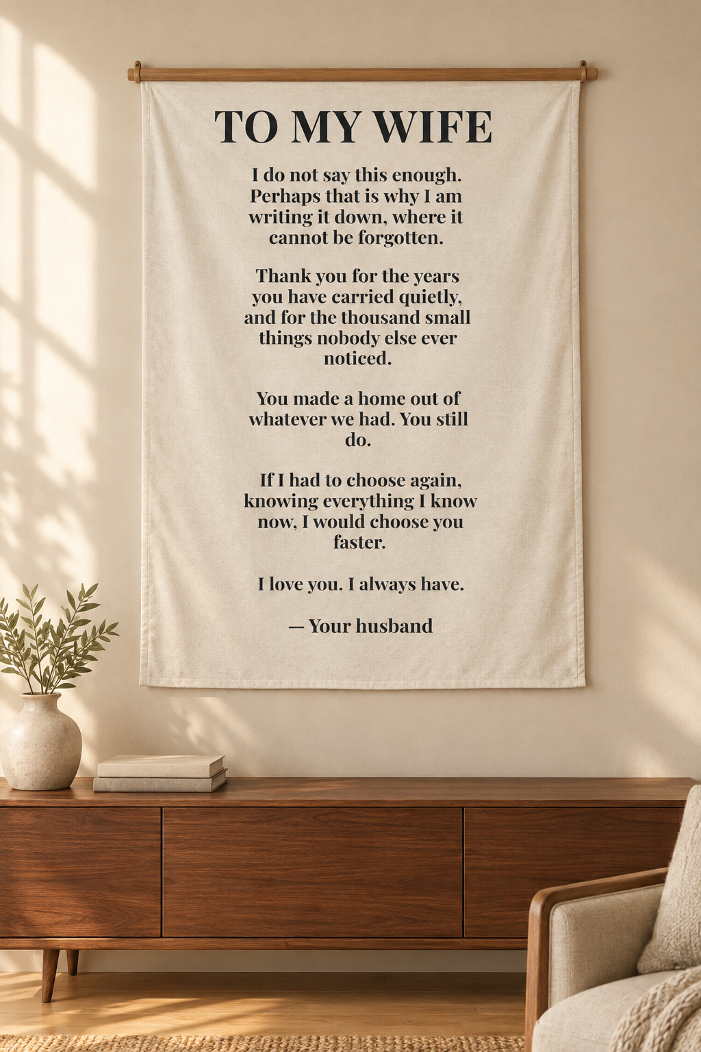To My Wife Blanket from Husband — Personalized Keepsake Velveteen Throw