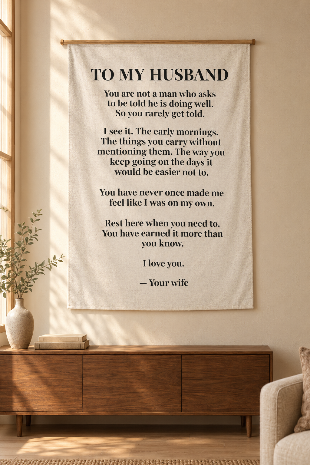 To My Husband Blanket from Wife — Personalized Keepsake Velveteen Throw