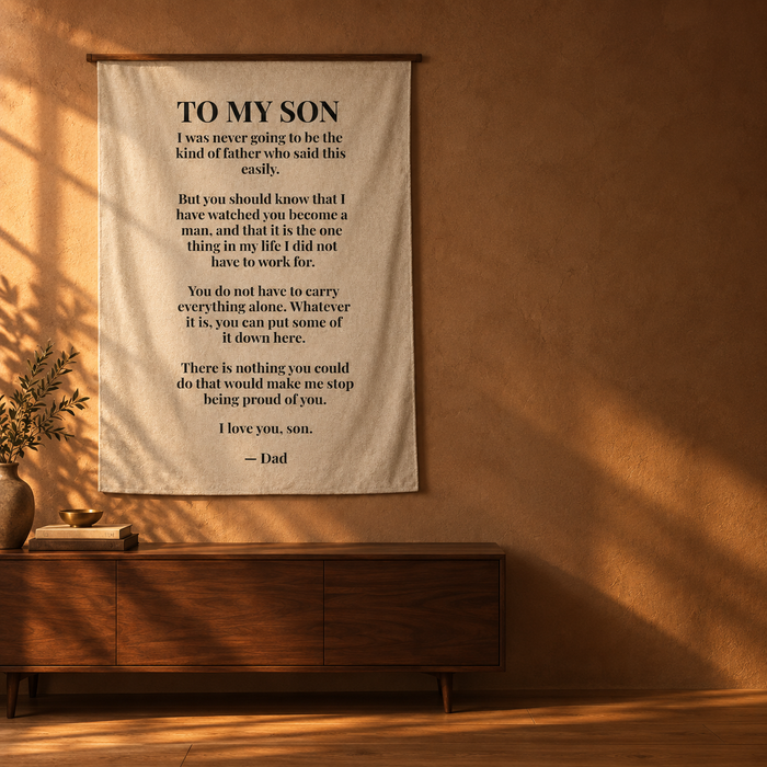 To My Son Blanket from Dad — Personalized Keepsake Velveteen Throw