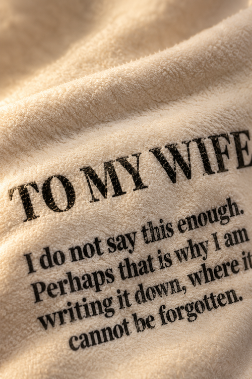 To My Wife Blanket from Husband — Personalized Keepsake Velveteen Throw