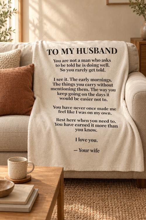 To My Husband Blanket from Wife — Personalized Keepsake Velveteen Throw